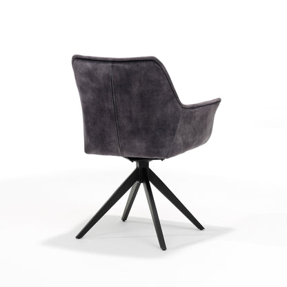 Magnus armchair - Fabric Aurora Anthracite - swivel base