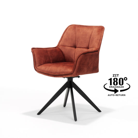 Magnus armchair - Fabric Aurora Copper - swivel base