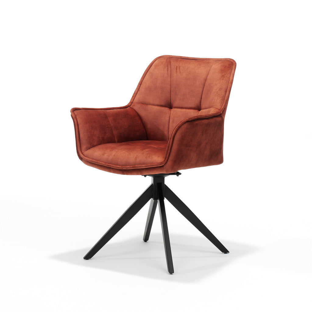 magnus fauteuil - stof aurora copper - draaivoet