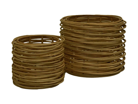 Basket set of 2 - ø36X30/ ø50x40 - Natural - Rattan