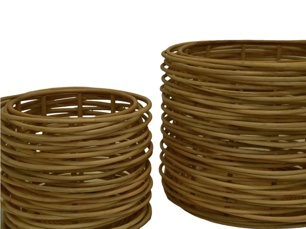 basket set of 2 - ø36x30/ ø50x40 - natural - rattan