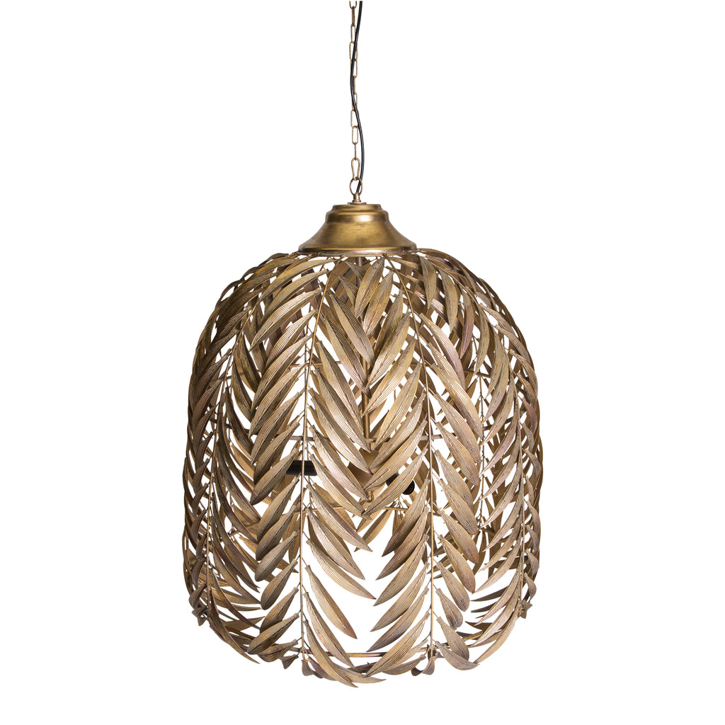 mea gold metal pendant lamp with long palm leaves l