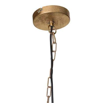 Mea Gold metal pendant lamp with long palm leaves L