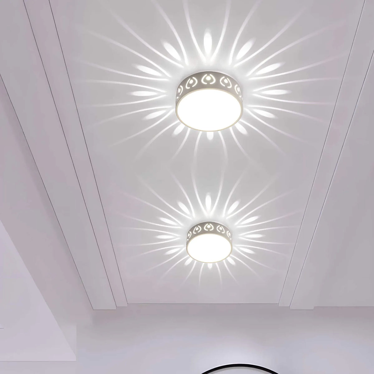 led plafondlamp met kristalacryl lichtpatroon