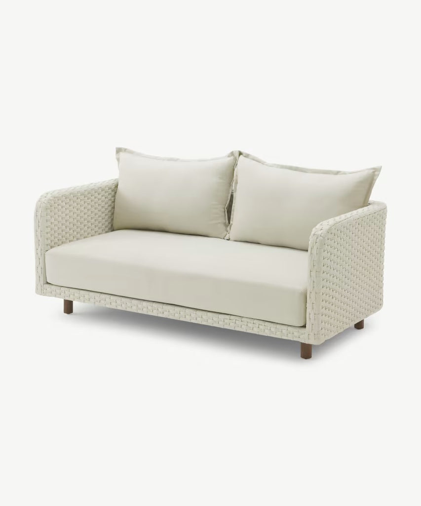 nayan lounge 2 seater sofa - steel powder coated oyster