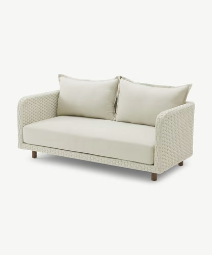 NAYAN LOUNGE 2 SEATER SOFA - STEEL POWDER COATED OYSTER