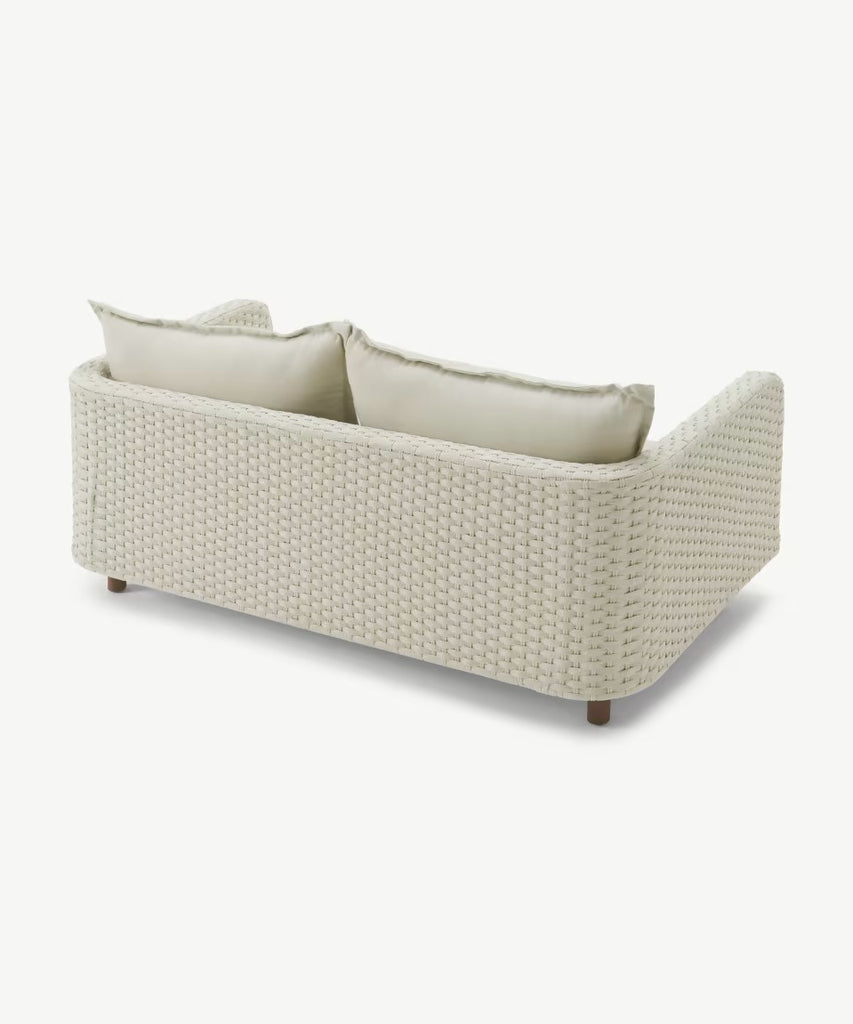 nayan lounge 2 seater sofa  -  steel powder coated oyster