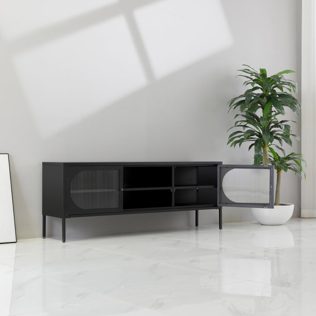 industrial metal tv cabinet - oval