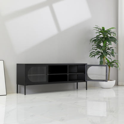 Industrial metal TV cabinet - oval