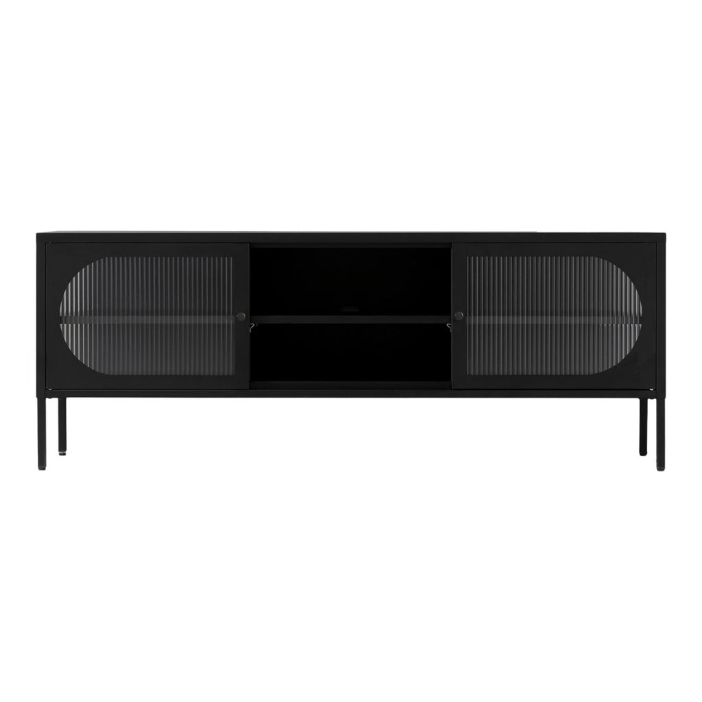 industrial metal tv cabinet - oval