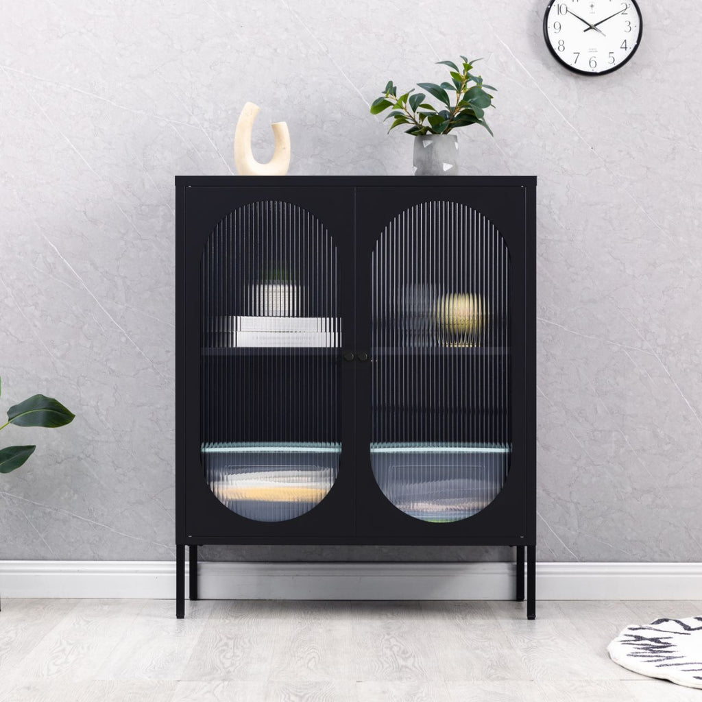 industrial metal wall cabinet - low oval