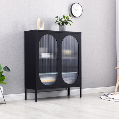 Industrial metal wall cabinet - low oval