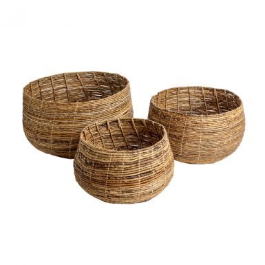 original home floor baskets from abaca natural - set of 3
