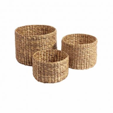Original Home Water Hyacinth Baskets - Set Of 3