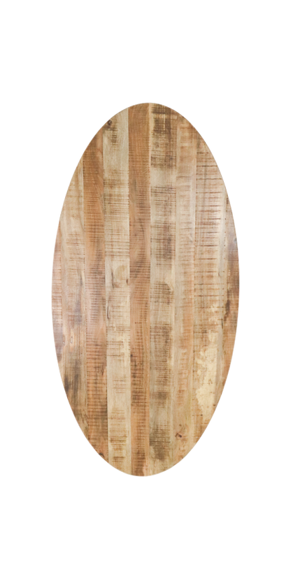 Ovale eettafel - 240x120 cm - massief mangohout/metaal