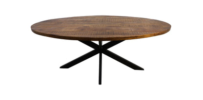 Oval dining table Melbourne - 200x100x76 - natural - mango wood/iron