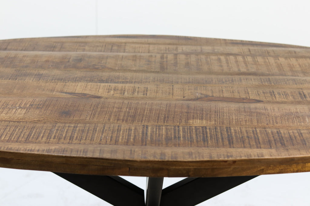 oval dining table melbourne - 200x100x76 - natural - mango wood/iron