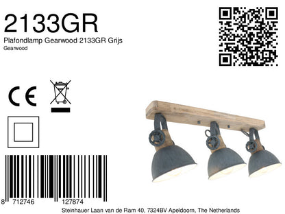 Plafondlamp Gearwood 2133GR Grijs