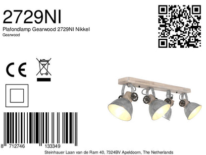 Plafondlamp Gearwood 2729NI Nikkel