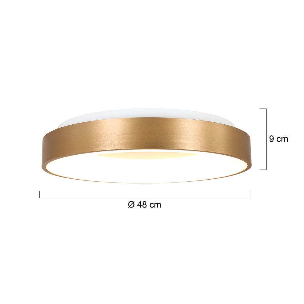 plafondlamp ringlede 2563go goud ø48cm