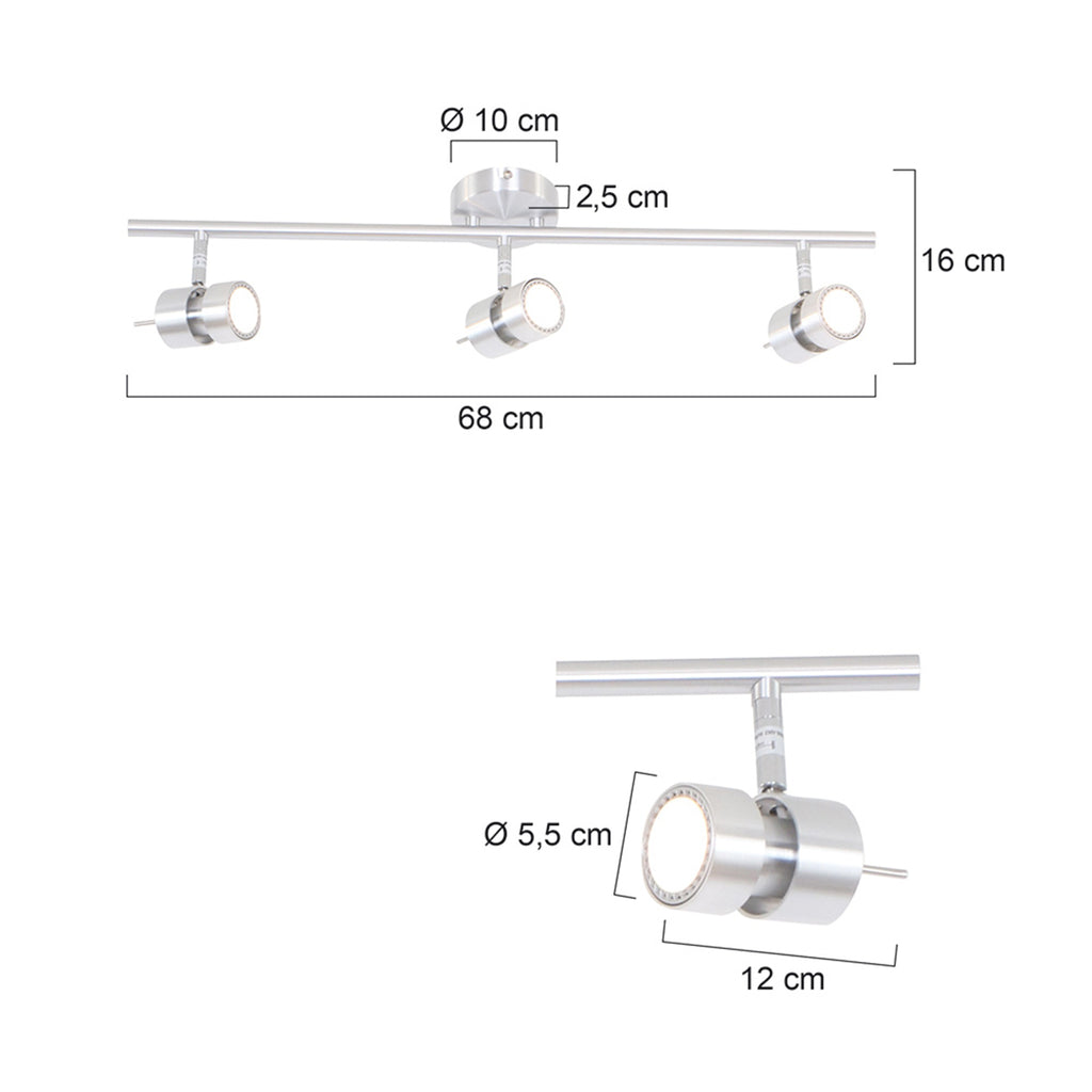 ceiling spot natasja 7903st steel