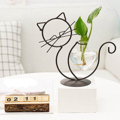 Plantenbakje Met Kattenframe En Hartvormige Vaas