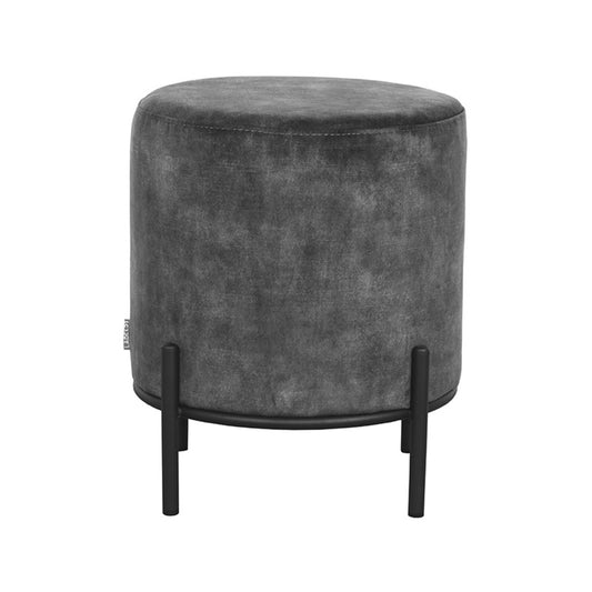 LABEL51 Pouf Troy - Dark Grey - Velvet - M