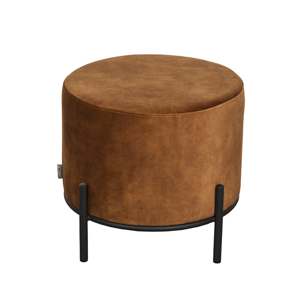 label51 pouf troy - ochre - velvet - l