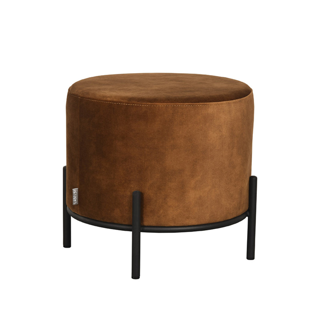 label51 pouf troy - ochre - velvet - l