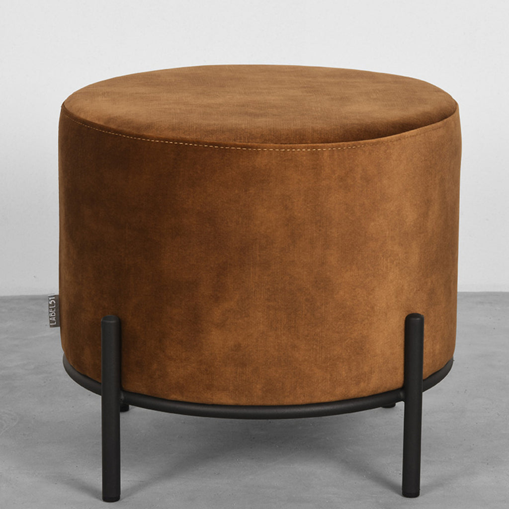 label51 pouf troy - ochre - velvet - l