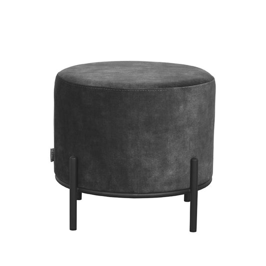 LABEL51 Pouf Troy - Dark grey - Velvet - L