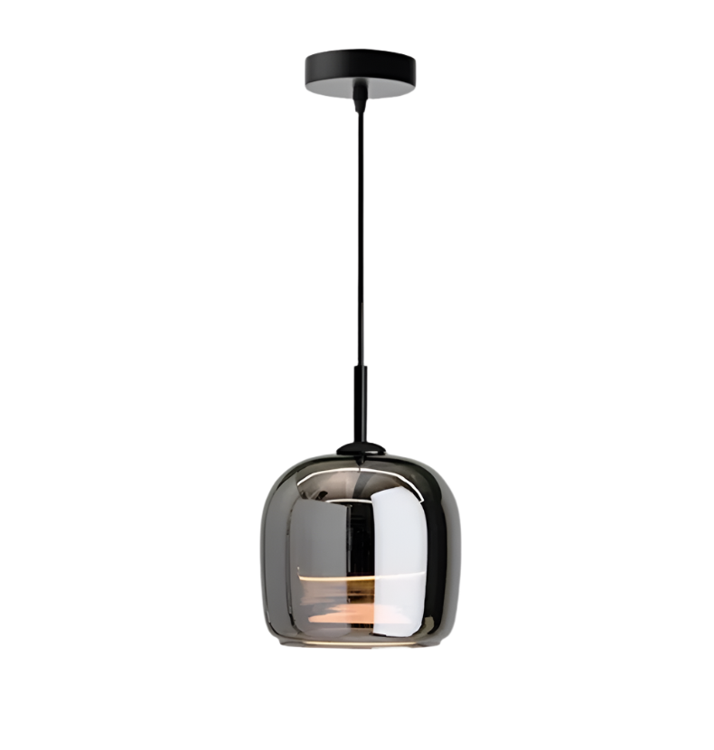 stijlvolle zwarte glazen hanglamp in scandinavisch design