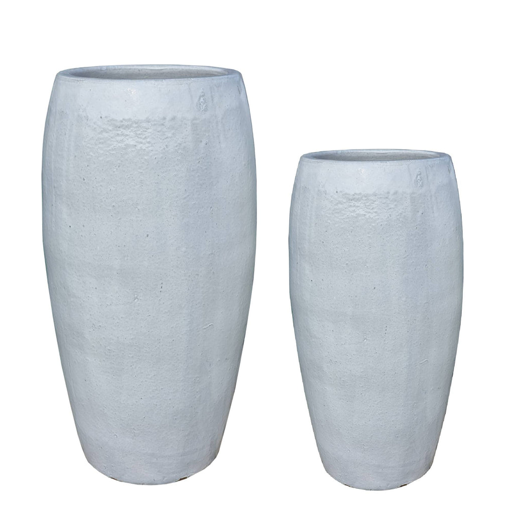 rae white tall ceramic pot round set of 2