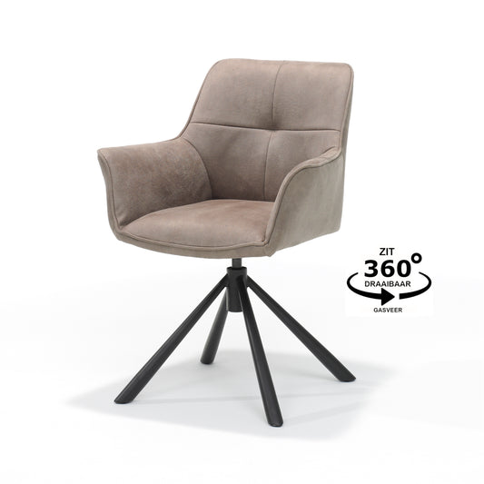 Fast armchair T2-360 Bull Microleder Liver #10, with a 360 degree swivel base.