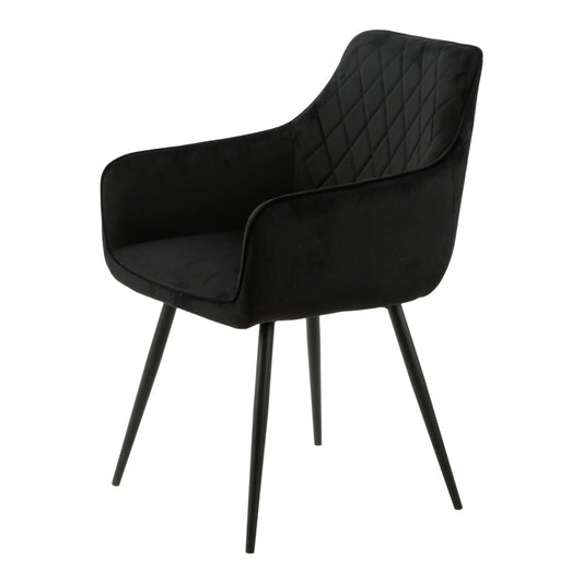 Ravi 3.0 dining chair velvet - black