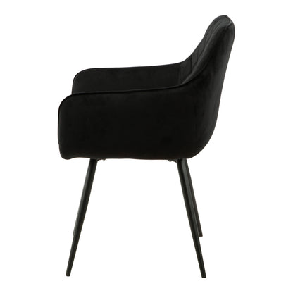 Ravi 3.0 dining chair velvet - black