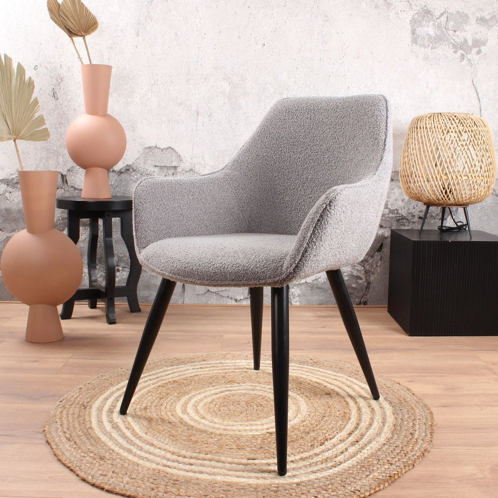 ravi dining room chair 2.0 bouclé gray