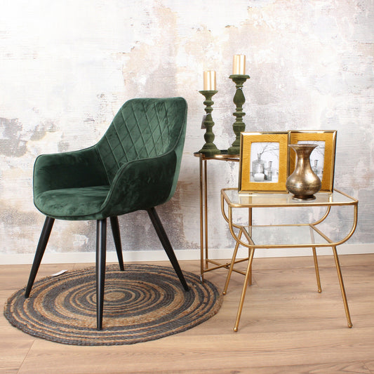 Ravi dining chair 2.0 velvet dark green