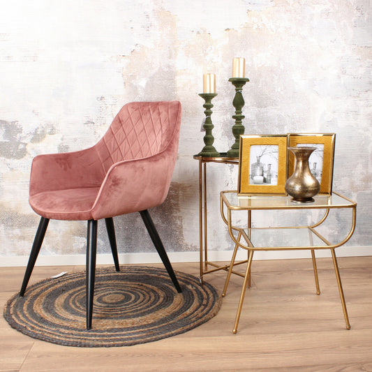 Ravi dining room chair 2.0 velvet pink