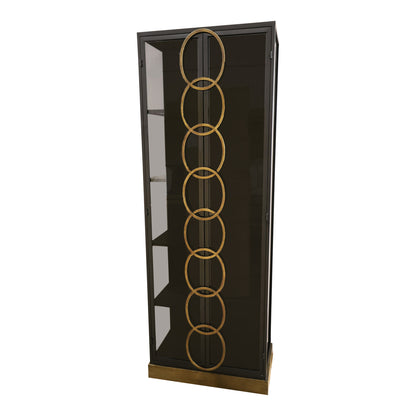 Riho Black metal cabinet with high smoked glass doors