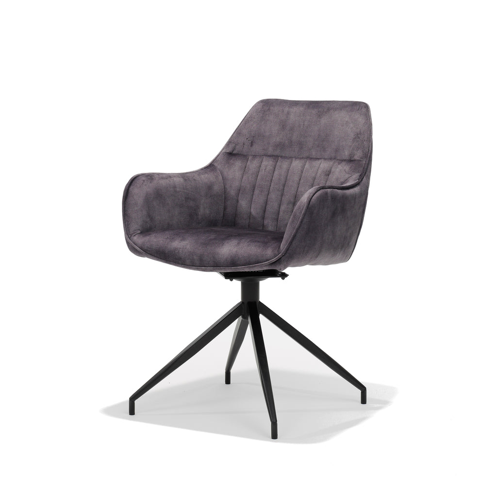 romeo m4 armchair - aurora velours anthracite - swivel