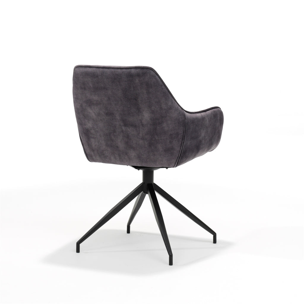 romeo m4 armchair - aurora velours anthracite - swivel