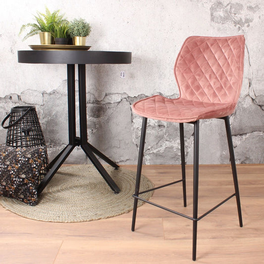 Ruby bar stool velvet 66 cm pink