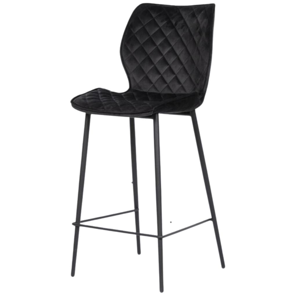 ruby bar stool velvet 66 cm black