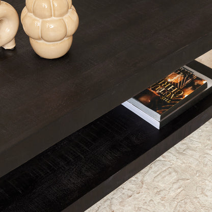 Boaz Black Coffee Table with lower shelf | 110 cm