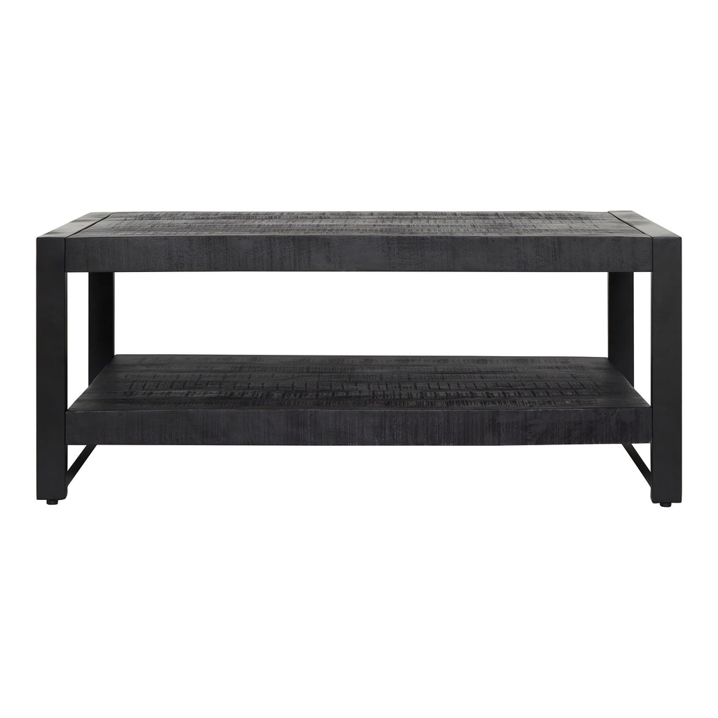 boaz black coffee table with lower shelf | 110 cm