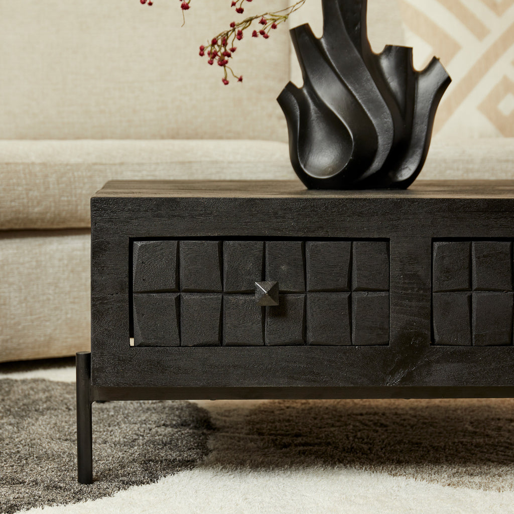 brandy black coffee table | 80x80 cm