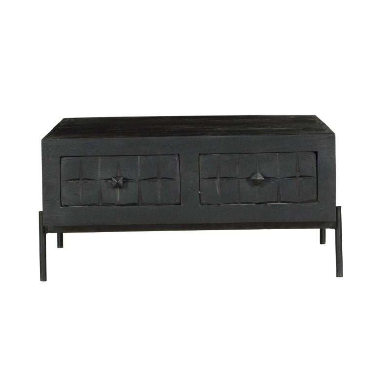 brandy black coffee table | 80x80 cm