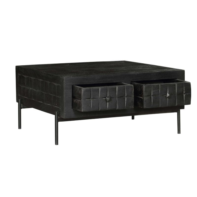 brandy black coffee table | 80x80 cm