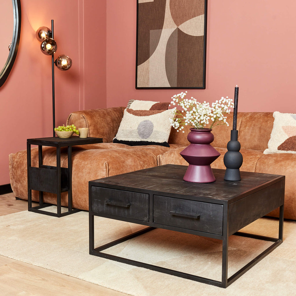 denver coffee table black | 80x80 cm